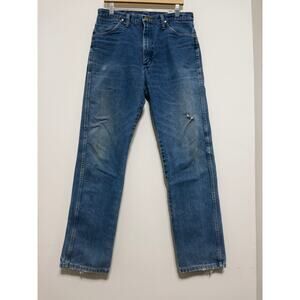 Wrangler 13MWZ men’s jeans sz 34x34 cowboy cut distressed rodeo workwear